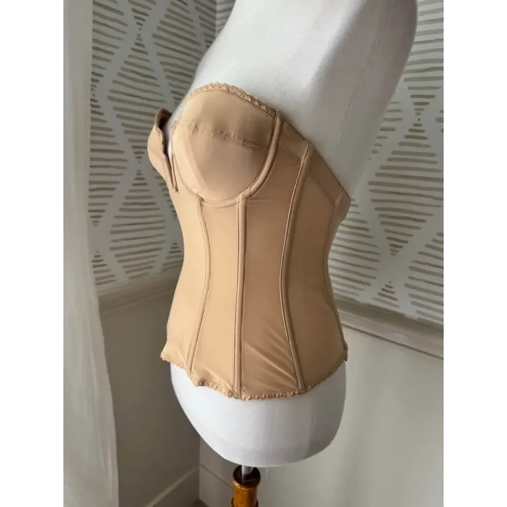 Dominique 34B Mocha Vivienne Convertible Strapless V Wire Longline Corset Bra